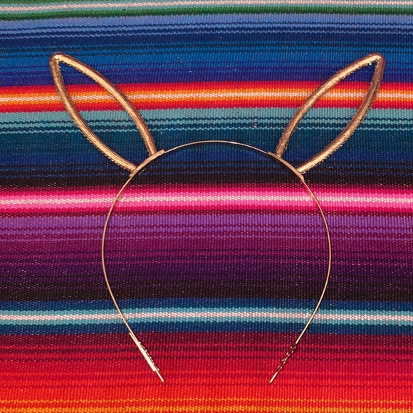 BCBGMaxAzria Gold and Rhinestone Bunny Ears Headband - Picture 5 of 6